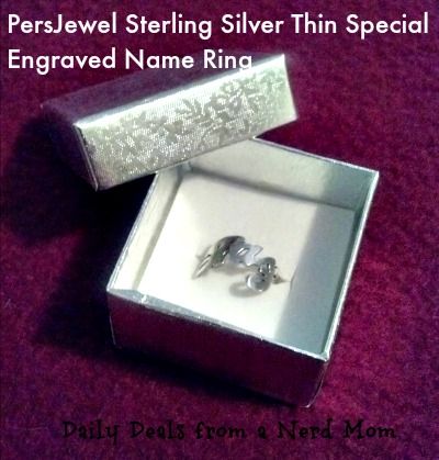 PersJewel Sterling Silver Thin Special Engraved Name Ring