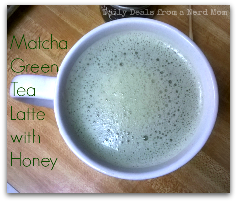 Matcha Green Tea Latte with Honey Recipe >> Daily Deals from a Nerd Mom