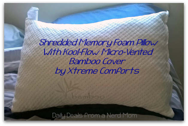 Shredded Memory Foam Pillow Review #ShreddedMemoryFoamPillowWithKoolFlowMicroVentedBam