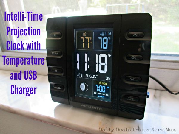 Intelli-Time Projection Clock with Temperature and USB Charger