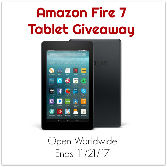 Amazon Fire 7 Tablet Giveaway {WW, 11/21/17}