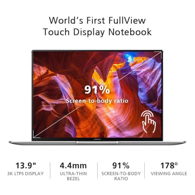 Huawei MateBook X Pro Signature Edition Thin & Light Laptop, 13.9in 3K Touch, 8th Gen i5-8250U, 8 GB RAM, 256 GB SSD 
