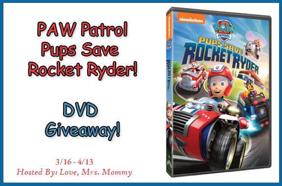 PAW Patrol: Pups Save Rocket Ryder DVD Giveaway! {4/13/22}