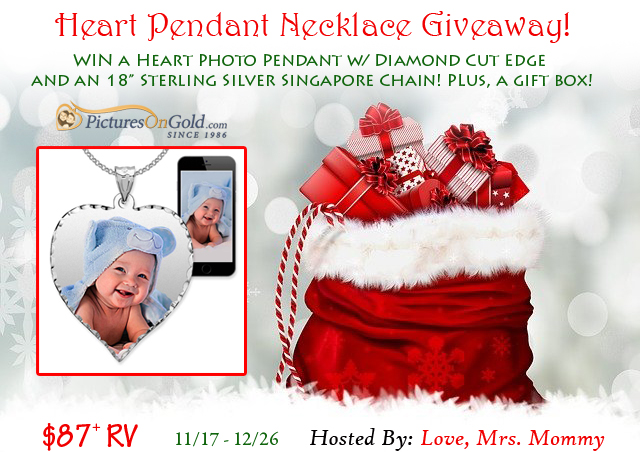 Pictures On Gold Heart Photo Pendant Necklace Giveaway! $87+ RV! {US, 12/26/22}