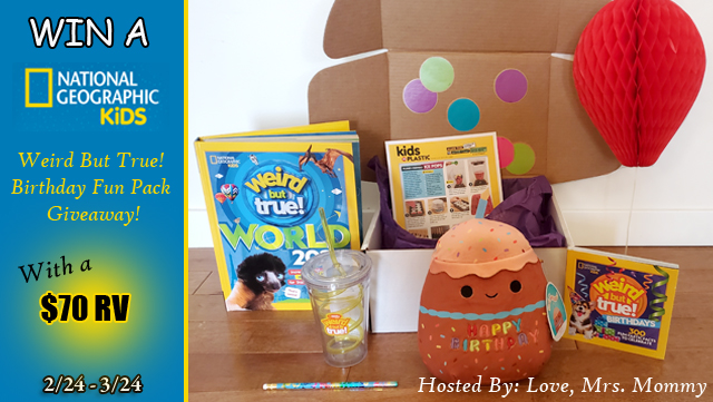 $70 Nat Geo Kids Weird But True Birthday Fun Giveaway!