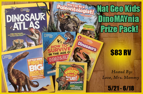 $83 Nat Geo Kids DinoMAYnia 6-Book Prize Pack Giveaway! {US/CAN 6/18/23}