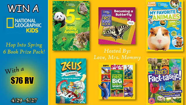 $76 National Geographic Kids Hop Into Spring Book Prize Pack Giveaway!